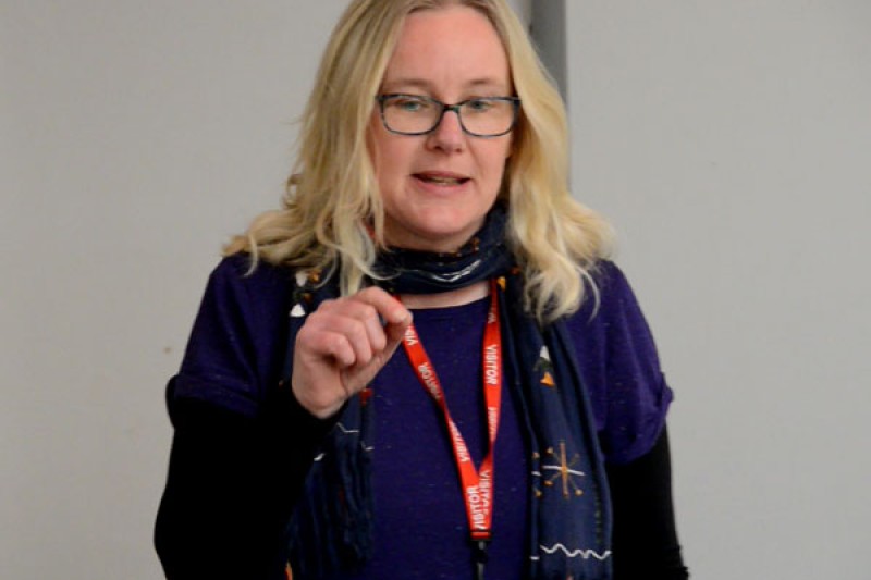 Dr Emma Jenkins addressing a class of school children at St. Luke's