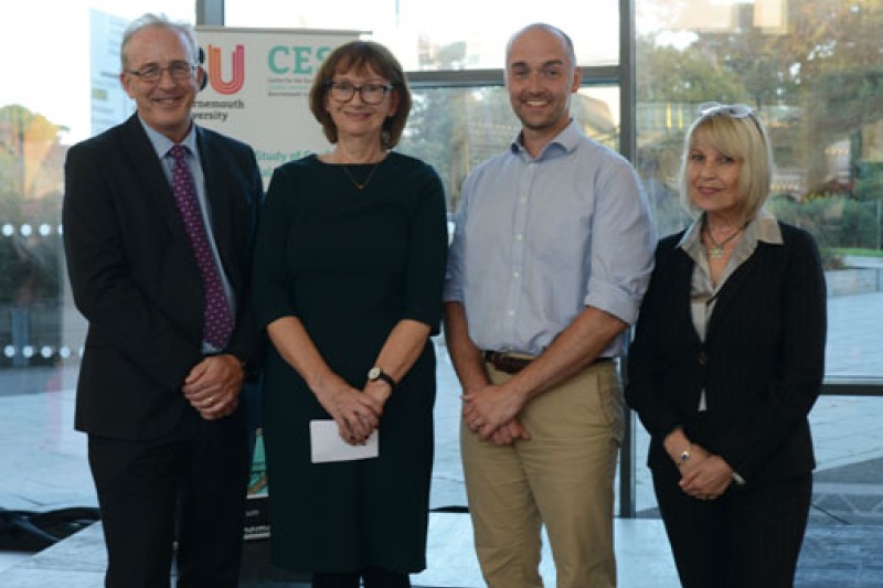 From l-r:Vice Chancellor John Vinney, Dr Sue Sudbury, Dr Hugh Mortimer and Professor Candida Yates Picture showing Vice Chancellor John Vinney, Dr Sue Sudbury, Dr Hugh Mortimer and Professor Candida Yates