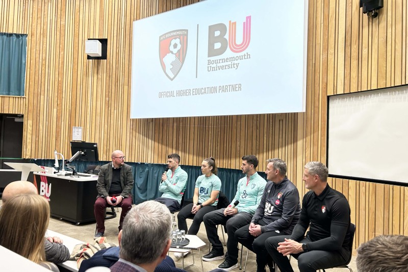 BU players in a panel discussion for BU students
