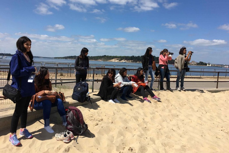 Destination India students on Studland beach visit