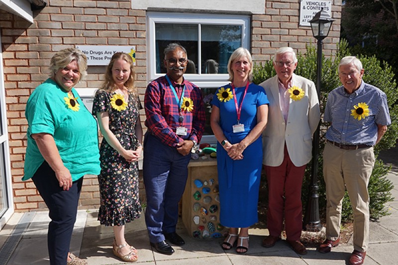 Photo of Bournemouth University academics and new PhD student Catherine Beresford at Lewis Manning Hospice