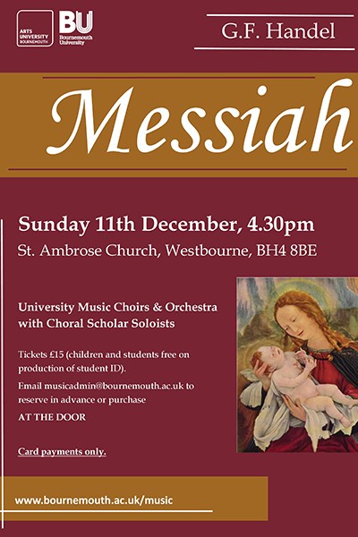 University Music Handel's Messiah poster