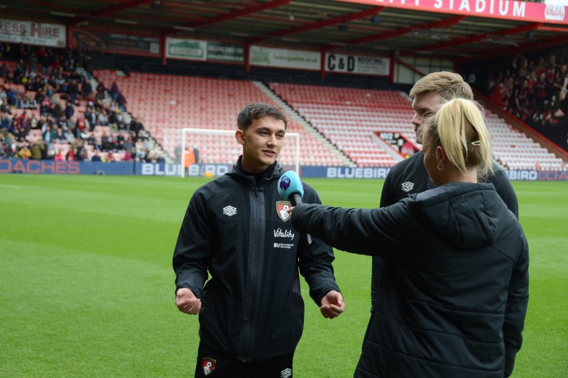 Kieren Keleher and Jamie McNulty at half time