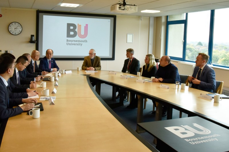 Professor Keith Phalp (centre) from BU Professor Keith Phalp from BU leading the meeting
