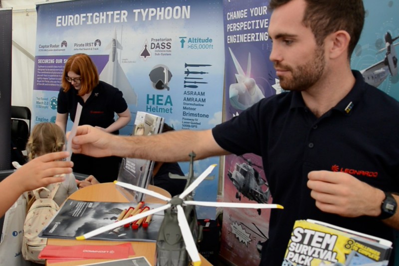 Leonardo, sponsors of the Typhoon Display Team exhibiting in the STEM Village