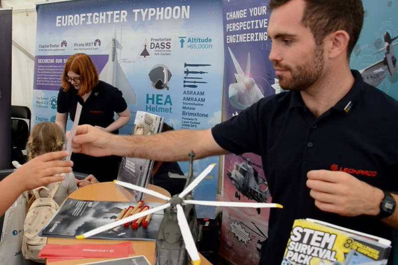Leonardo, sponsors of the Typhoon Display Team Leonardo, sponsors of the Typhoon Display Team exhibiting in the STEM Village