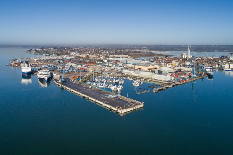 An aerial image of the Port of Poole site An aerial image of the Port of Poole site