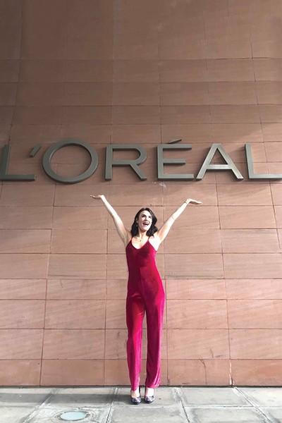 Siobhan outside L'Oreal