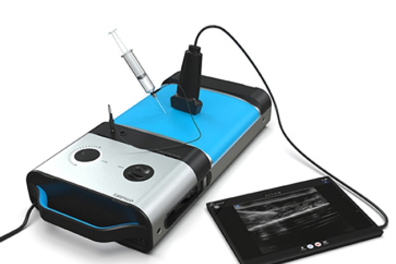 Ultrasound Injection Training Device A picture showing an ultrasound injection training machine