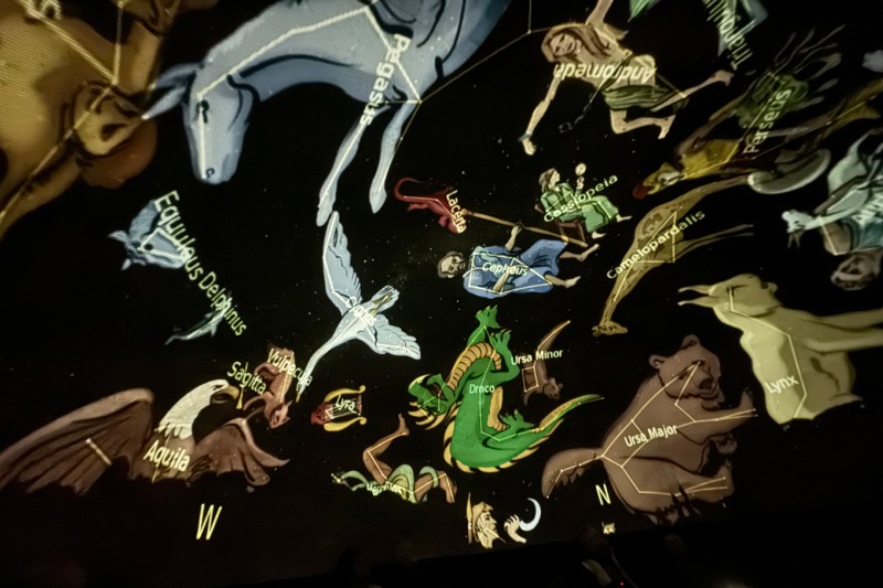 Planetarium scene depicting constellations Planetarium scene depicting constellations