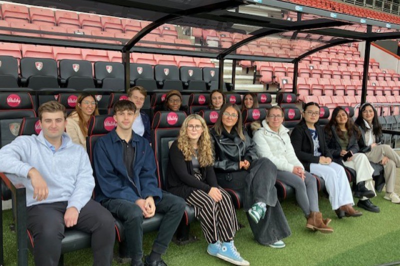 BU students seated at the AFCB stadium BU students seated at the AFCB stadium