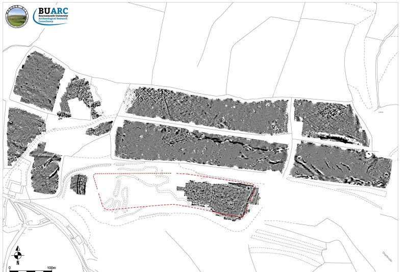 Survey areas with fort boundary