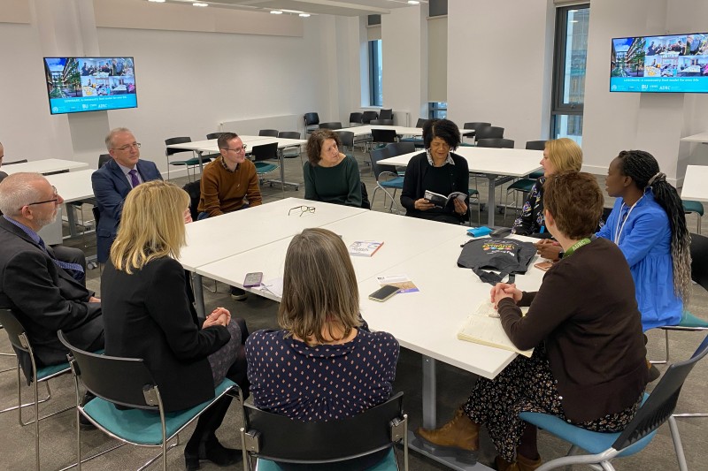 Chi Onwurah MP meets BU staff at the Bournemouth Gateway Building