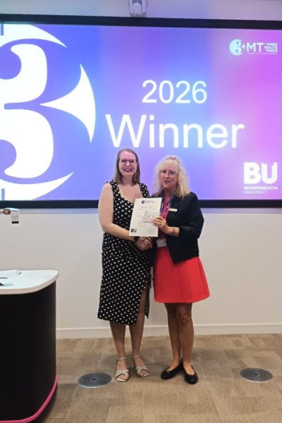 Emily Whitehead, competition winner, receiving her certificate