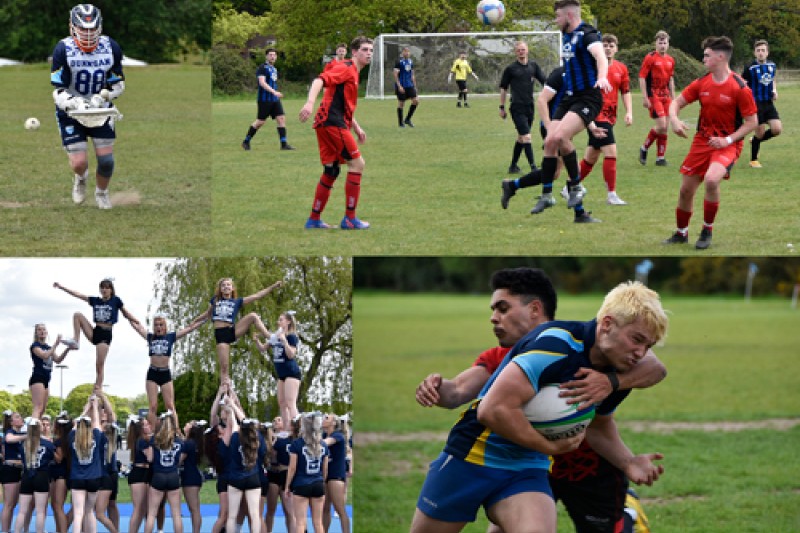 Varsity 2022 A montage of pictures of sports teams playing
