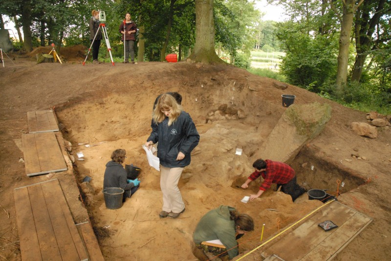 View of excavations in progress at Friedichsruhe 7 (north). [Photograph by Timothy Darvill]