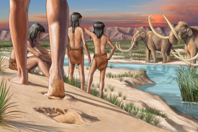 Earliest footprints White Sands paleoart