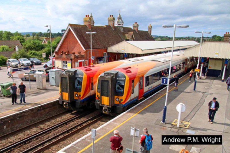 A picture of trains at Wareham Station