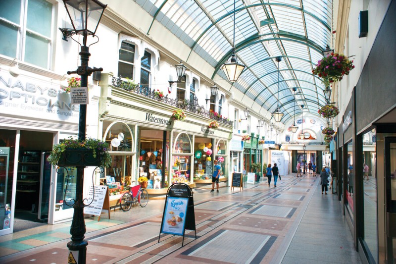 The covered walkway at the centre of Bournemouth's shopping arcade