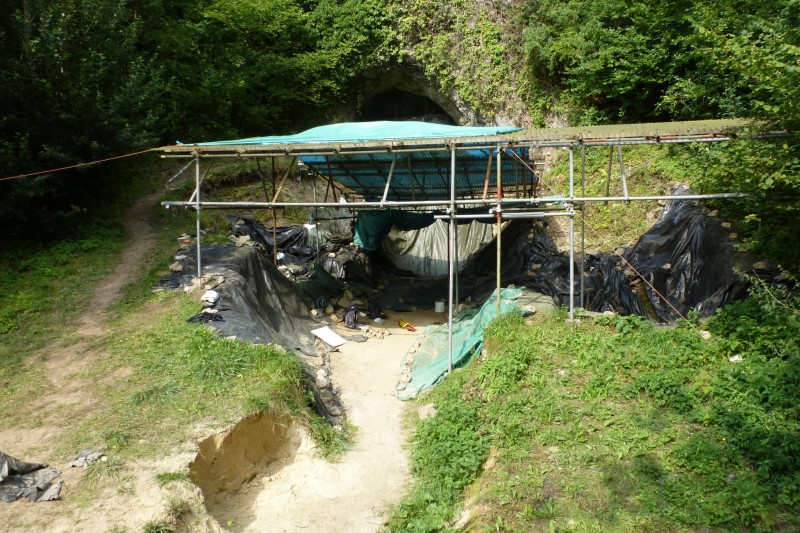 One of the caves in Belgium where the remains of ancient settlers were excavated