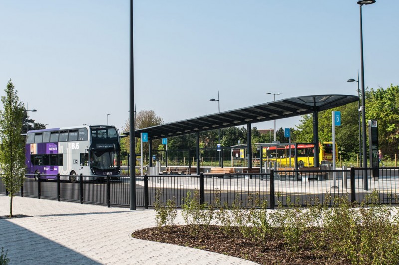 The bus hub on Talbot Campus Bus Hub