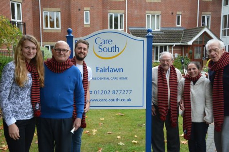 BU student volunteers accompanied Care South residents from Ferndown to the BU Big Match against Spurs in October 2015. 