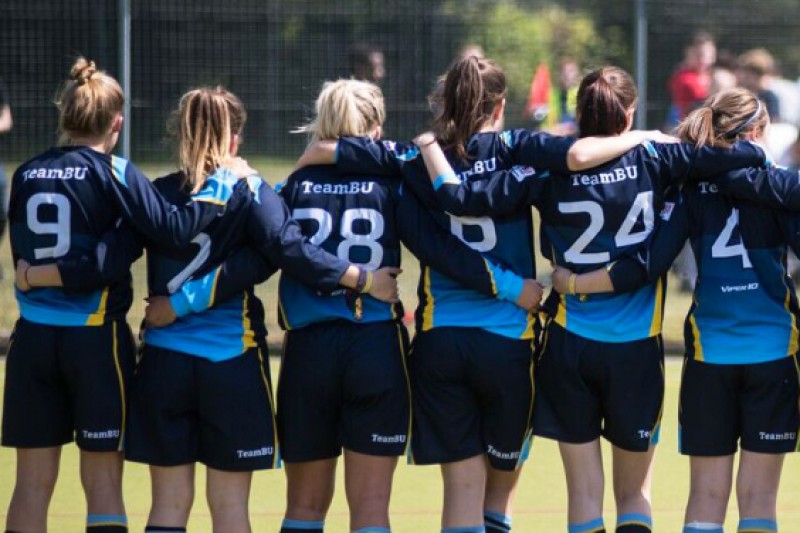 Image of six female TeamBU athletes