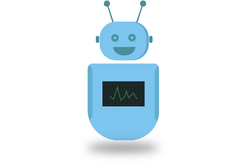 Market-driven chatbot An illustration of a smiling robot