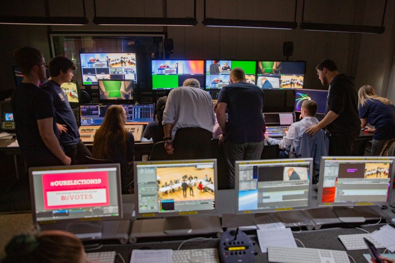 A busy editing suite during our students' coverage of the 2019 General Election