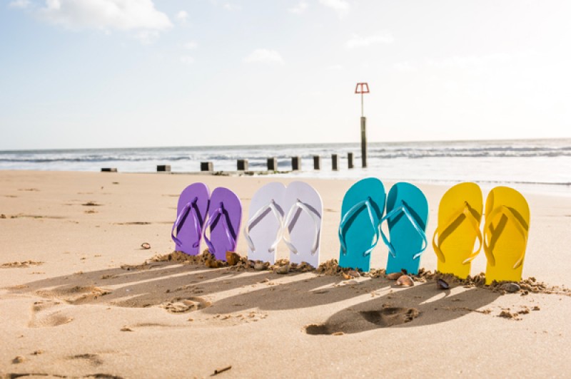 multicoloured flipflops