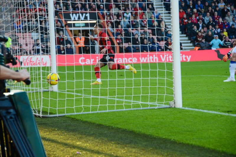 The first goal being scored