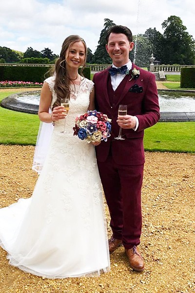 Lauren and Rupert on their wedding day