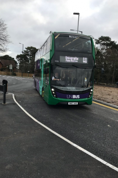 UNIBUS on new link road at Talbot Campus