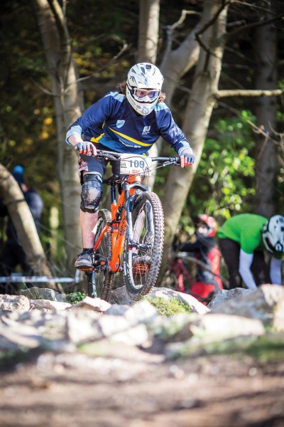 A BU student mountain biking in the New Forest