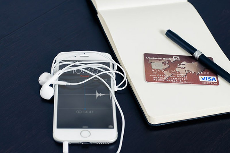 Phone - credit card - pen Phone - credit card - pen