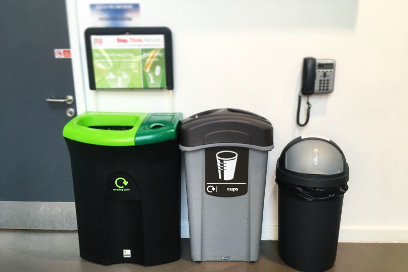 image of recycling bins at BU