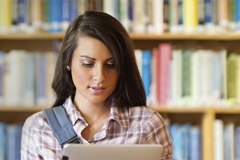 scitech ug girl in library