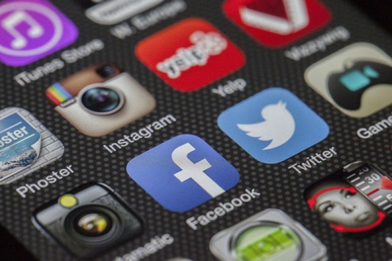 social media logos on phone social media logos on phone