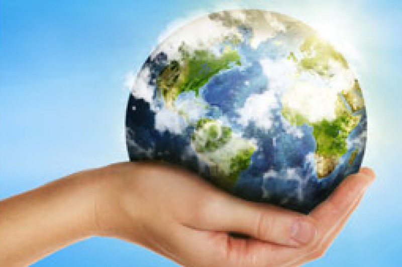 sustainability image - hand holding globe