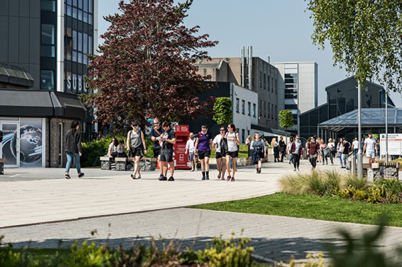 Students walking on Talbot Campus